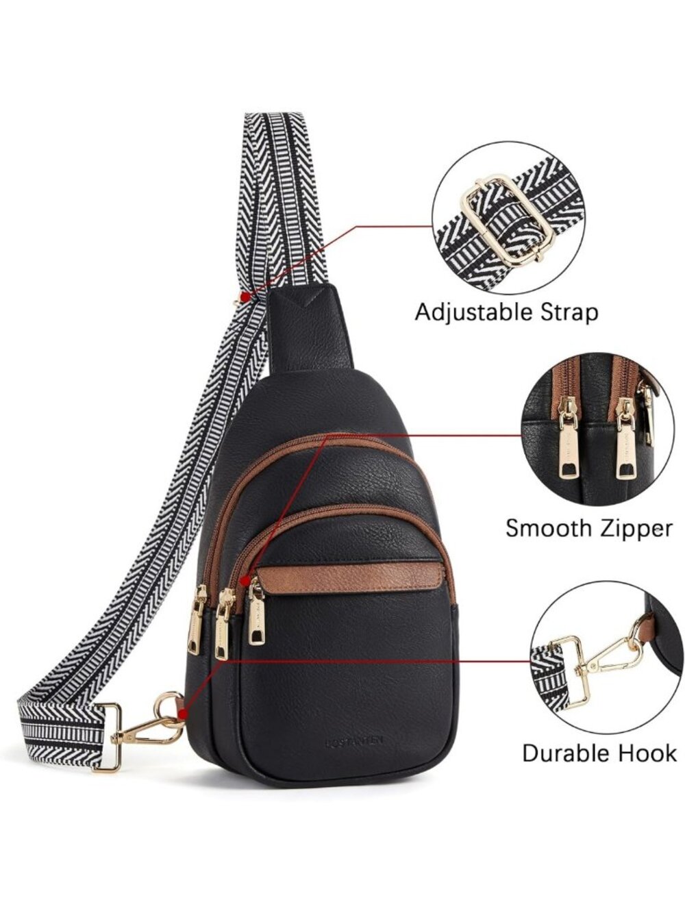 Stylish Leather Crossbody Sling Bag for Women | Anti-Theft, Lightweight - Picture 6 of 9